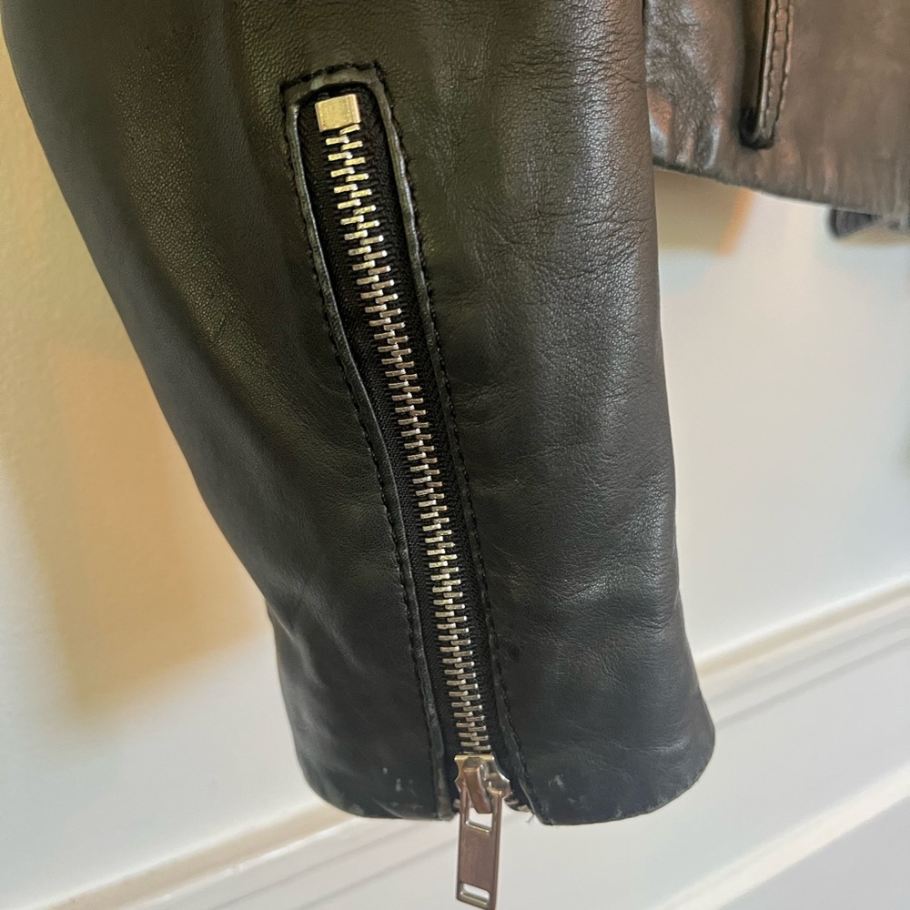 Zara Black Leather Biker Jacket - image 6